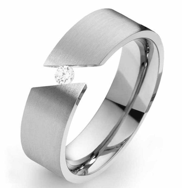 Damenring Edelstahl DE013 mit Zirkonia