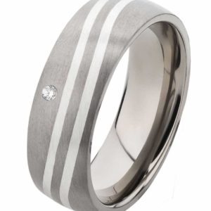 Damenring mit Stein Titanring DT011