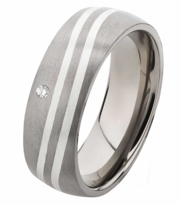 Damenring mit Stein Titanring DT011