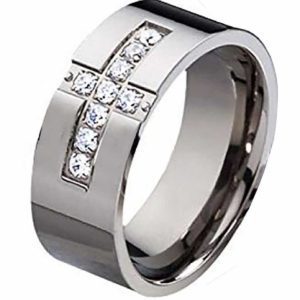 Damenring Titanring DT015 mit Zirkonias und Gravur