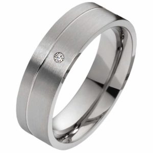 Damenring Titanring DT018 mit Stein und gratis Gravur