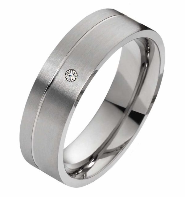 Damenring Titanring DT018 mit Stein und gratis Gravur