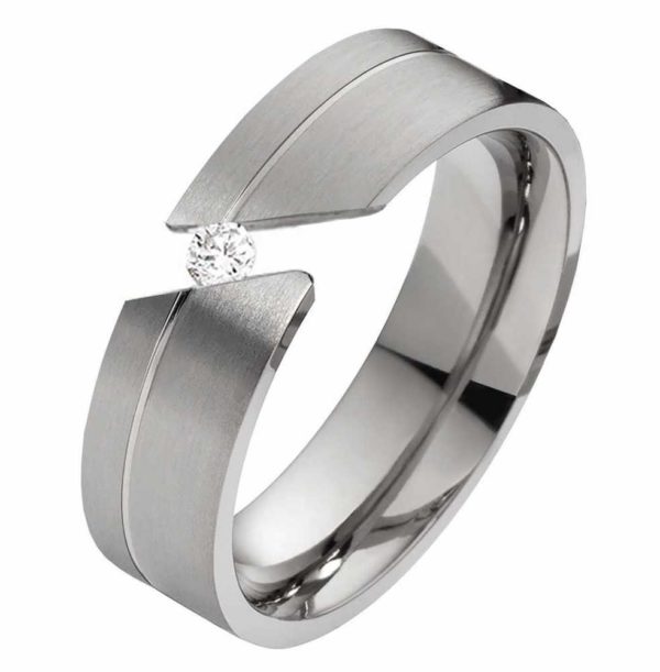 Damenring Titanring DT021 mit Zirkonia und gratis Gravur