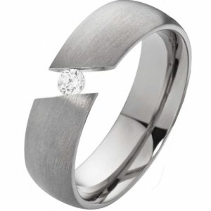 Damenring Titanring DT032 mit Zirkonia