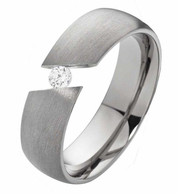 Damenring Titanring DT032 mit Zirkonia