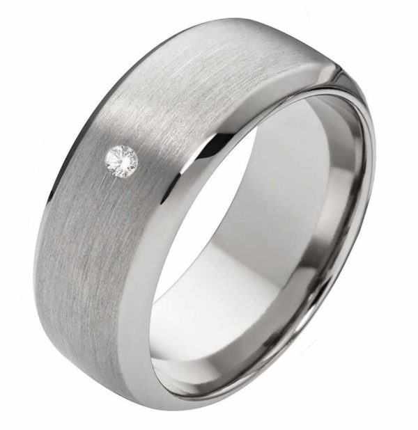 Damenring Titanring DT043 mit Zirkonia und gratis Gravur