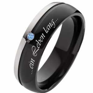 Damenring Titanring DT045 mit Zirkonia blau
