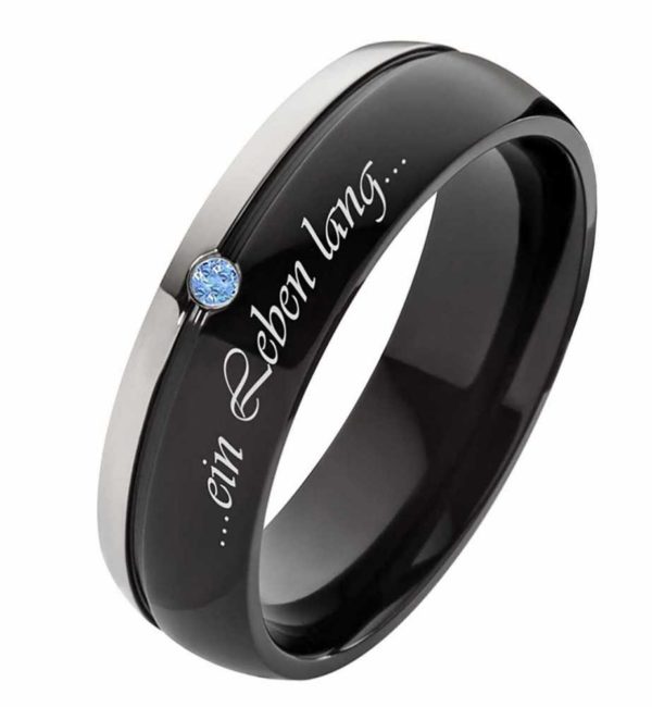 Damenring Titanring DT045 mit Zirkonia blau