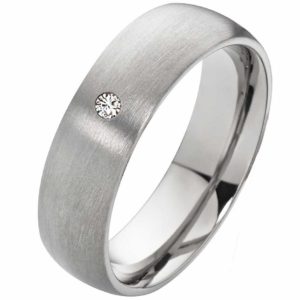 Damenring Titanring DT047 mit Zirkonia und gratis Gravur