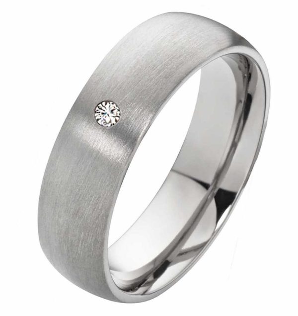 Damenring Titanring DT047 mit Zirkonia und gratis Gravur