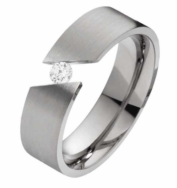 Damenring Titanring DT048 mit Zirkonia und gratis Gravur