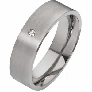 Damenring Titanring DT055 mit Zirkonia und gratis Gravur