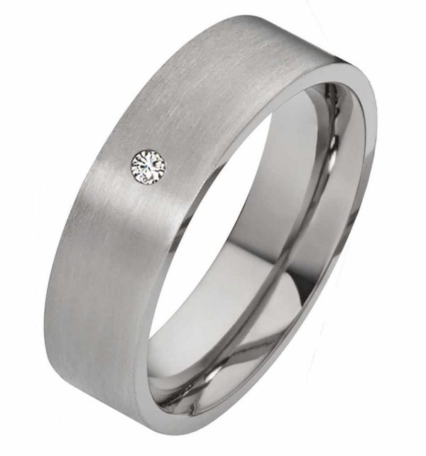 Damenring Titanring DT055 mit Zirkonia und gratis Gravur