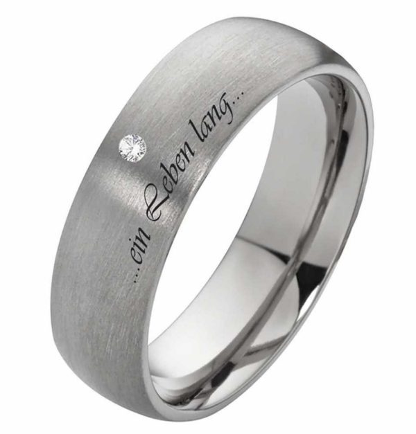 Damenring Titanring DT063 mit gratis Gravur und aussengravur