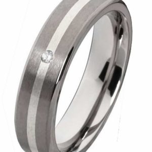 Damenring Titanring DT065 mit Silber und gratis Gravur