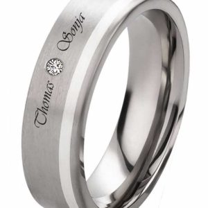 Damenring Titanring DT079 Silber gratis Gravur