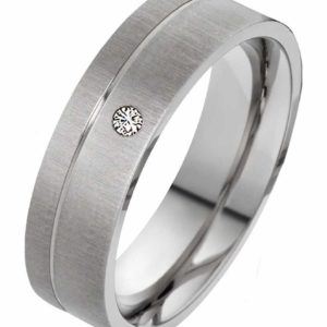 Damenring Titanring DT083 mit Zirkonia und gratis Gravur