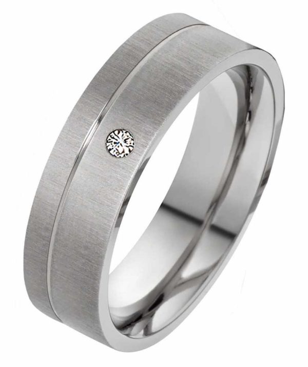 Damenring Titanring DT083 mit Zirkonia und gratis Gravur