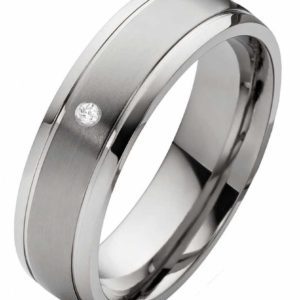 Damenring Titanring DT102 mit Stein und gratis Gravur