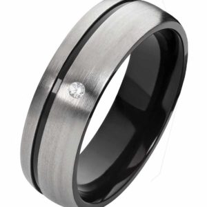 Damenring Titanring DT155 mit Zirkonia und gratis Gravur