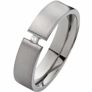 Damenring Titanring DT159 mit Zirkonia und gratis Gravur