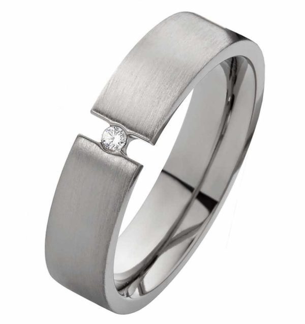 Damenring Titanring DT159 mit Zirkonia und gratis Gravur