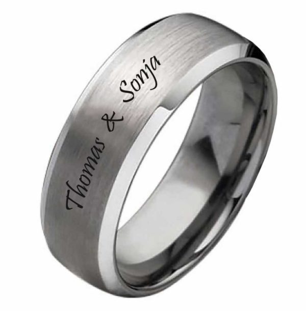 Damenring Wolframring DW115 mit aussengravur