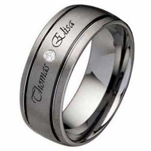 Damenring Wolframring DW116 mit Zirkonia