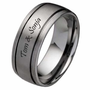 Damenring Wolframring DW117 mit aussengravur
