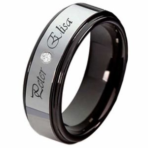 Damenring Wolframring DW120 mit Zirkonia