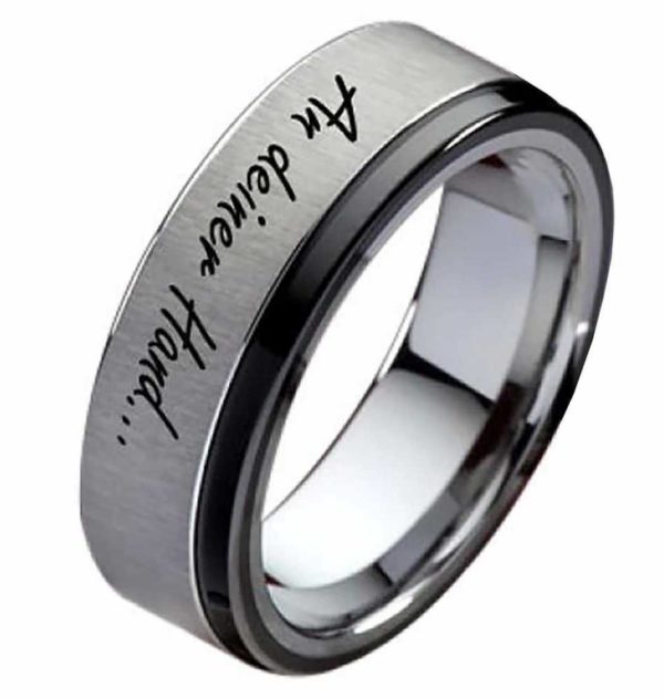 Damenring Wolframring DW126 mit aussengravur