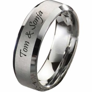 Damenring Wolframring DW127 mit aussengravur