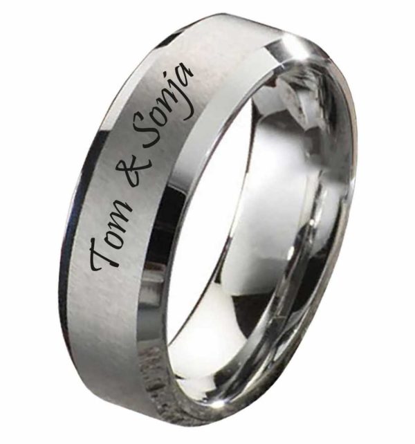 Damenring Wolframring DW127 mit aussengravur
