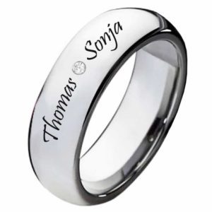 Damenring Wolframring DW128 mit Zirkonia