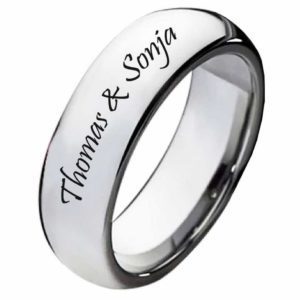 Damenring Wolframring DW129 mit aussengravur