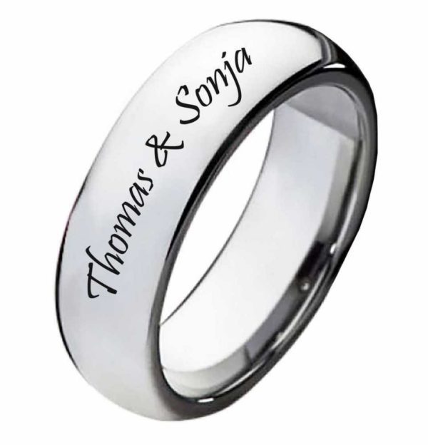 Damenring Wolframring DW129 mit aussengravur
