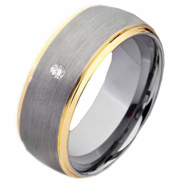 Damenring Wolframring DW160 mit Zirkonia