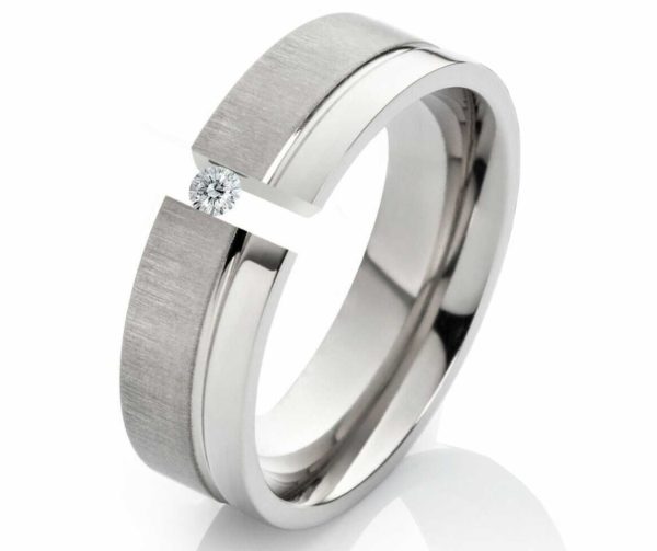 Damenring Titanring DT031 mit Zirkonia und gratis Gravur