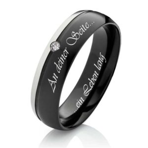 Damenring Titanring DT059 mit gratis Aussengravur