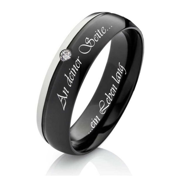 Damenring Titanring DT059 mit gratis Aussengravur