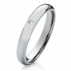 Damenring Wolframring W735D mit Zirkonia