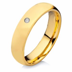 Damenring Wolframring W755D mit Zirkonia -Gravur