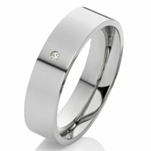 Damenring Edelstahl DE108 mit Zirkonia-Diamant