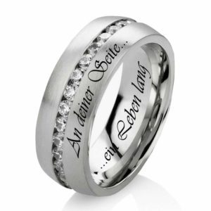 Damenring Edelstahl DE158 mit Zirkonias