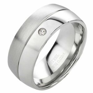Damenring Edelstahl DE175 mit Stein