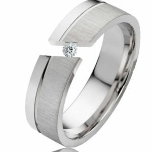 Damenring Edelstahl DE036 mit Zirkonia