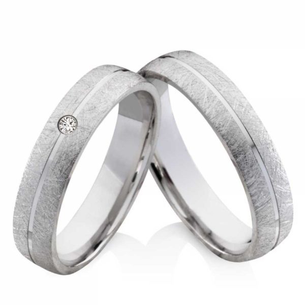Gravierbare Silberringe mit Diamant SB37