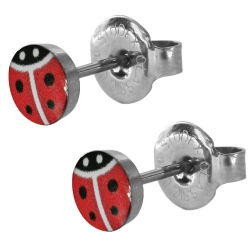 Chirurgenstahl Ohrstecker mit Marienkaefer Studex Sensitive