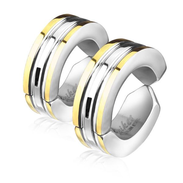 Gold - Creolen farbige AuÃƒÂŸenringe Silber aus Edelstahl Unisex