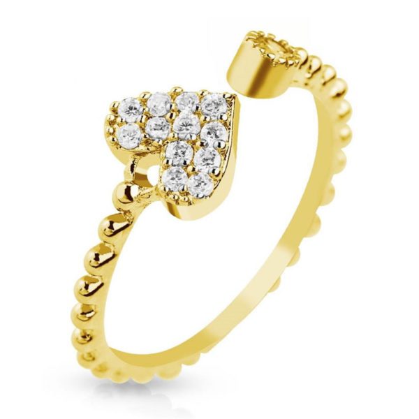 Goldfarben Mittelring Herz mit Zirkonia gold Kristall Zehenring fuer Damen Edelstahl (Zehring...